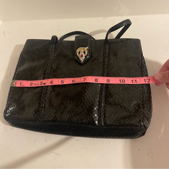 Kenneth Jay Lane 80s Gold Jeweled Snake Black Statement Purse, Rare - Picture 7 of 11